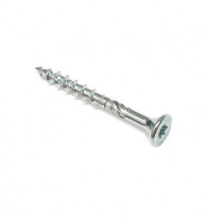 Universal screw 6x60, white zinc plated, countersunk head